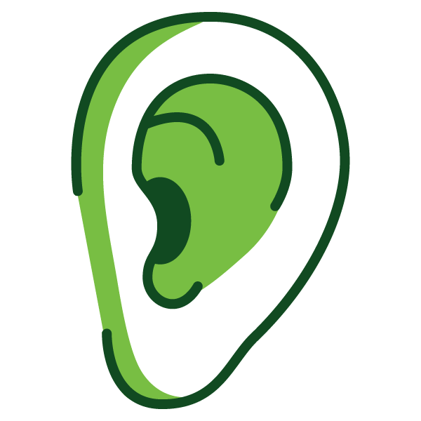 Ear Green Dark Green Icon